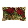 thumbnail image 1 of Peking Handicraft 31SW210C20OB 20 Po Houx Cardinaux Duo Vacances Crochet Oreiller&44; Rouge & Beige, 1 of 1