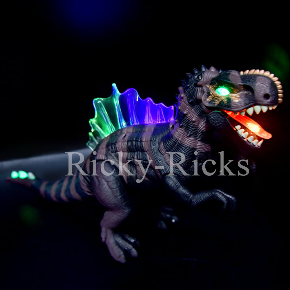 Walking Dinosaur Spinosaurus Kids Light Up Toy Figure Sounds Real Movement LED 