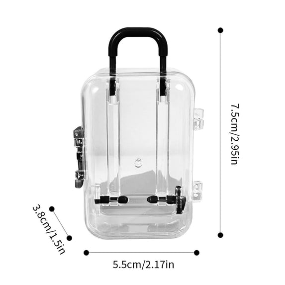 Mini Trolley Case Transparent Storage Box,Roller Travel Suitcase Candy Box Personality Creative Wedding Candy Box Small Luggage Trolley Case Candy Toy