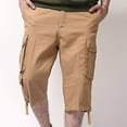 thumbnail image 4 of Pxiakgy cargo pants for men Men's Fashion Loose Large Cotton Shorts Men's Multi Pocket Casual Street Capris cargo pants men mens cargo shorts Khaki + 40, 4 of 8