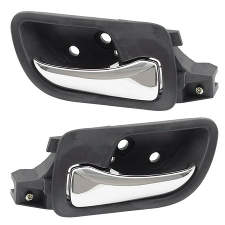 Pair Set Front Inside Interior Door Handles Chrome Lever w/ Black Housing Replacement for Honda Accord 72160-SDA-A02ZC 72120SDAA02ZC