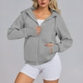 thumbnail image 4 of Womens Zip up Hoodies Cropped Sweatshirts Casual Comfy Cute Zip Jackets Fashion Trendy Fall Outfits, 4 of 7