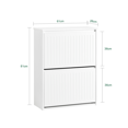 thumbnail image 3 of SoBuy 2 Flip-Drawers Shoe Cabinet Shoe Rack Shoe Storage Cupboard Organizer Unit FSR165-K-W, 3 of 3