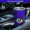 thumbnail image 3 of Evil Eye Tumbler with Lid and Straw, 20oz Vacuum Insulated Coffee Tumbler, Funny Red Lip Coffee Mug Gifts for Women, Friends, on Birthday, Reusable Stainless Steel Tumbler Cups-Offshore Blue, 3 of 6