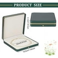 thumbnail image 2 of 19cm Square PU Leather Pearl Necklace Box Luxury Soft Touch Claimond Veins Lining Necklace Box Jewelry Storage Gift Case Dark Green Wedding Jewelry Organizer Display Case for Pendant, 2 of 9