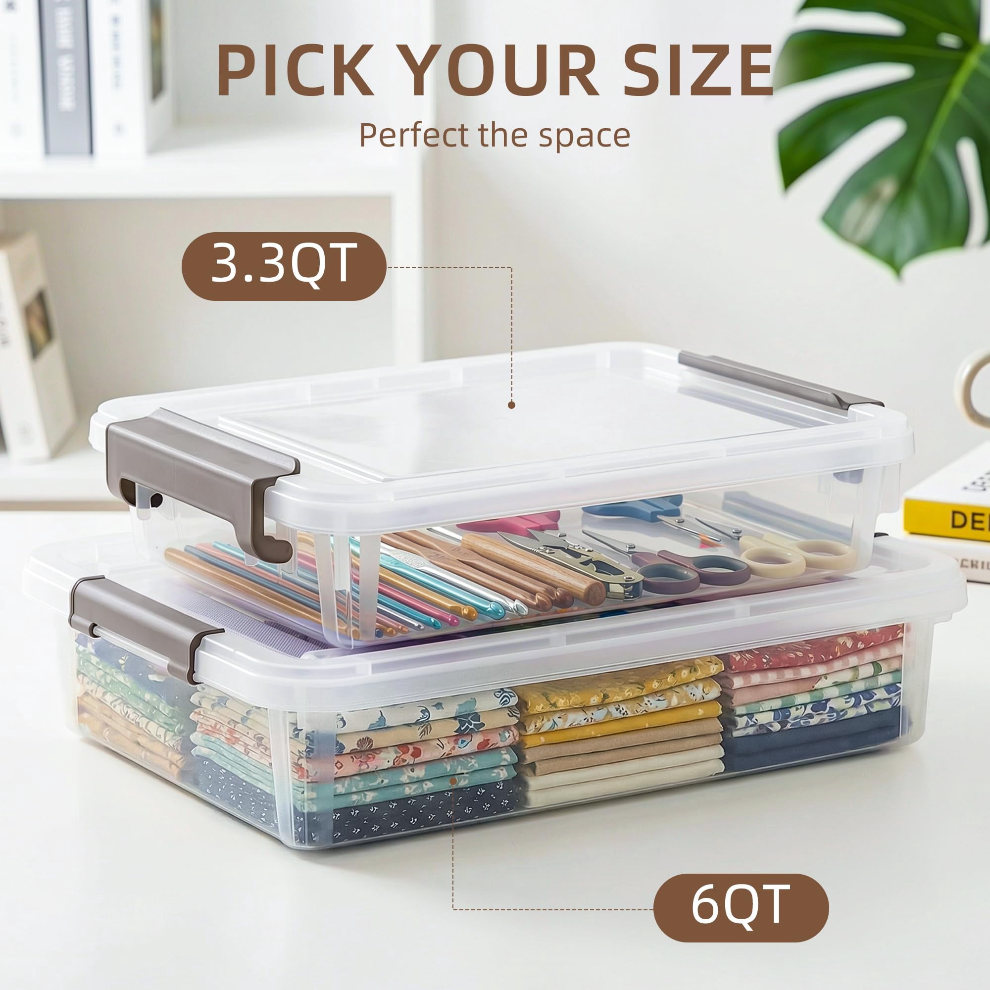 3 PCS Clear Plastic Storage Bins with Latching Lids Stackable Portable Organizers for Documents Photos Scrapbook B5 Paper Storage Containers