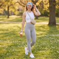 thumbnail image 4 of Headbands for Women, Stretchy Non Slip Soft Cotton Cloth Hair Bands for Sports, Workout, Yoga and Running Light Blue 1 PC, 4 of 4