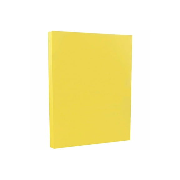 JAM PAPER 8.5" x 11" Vellum Bristol Cardstock 67lb Yellow 100/pack (169838G)