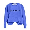 thumbnail image 2 of Xqxayjr Womens Plus Size Long Sleeve Sweatshirt Oversized Tunic Pollover MAMA Letter Printed Comfy Sweatshirts Lightweight Crewneck Tops Fall Clothes, 2 of 3