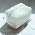 thumbnail image 2 of Small Travel Fuzzy Makeup Bag: Aesthetic Makeup Bag, Soft Plush Cosmetic Bag for Women, Cute Makeup Bags for Purse, Portable Storage Bag Zipper Toiletry Organizer (White), 2 of 9