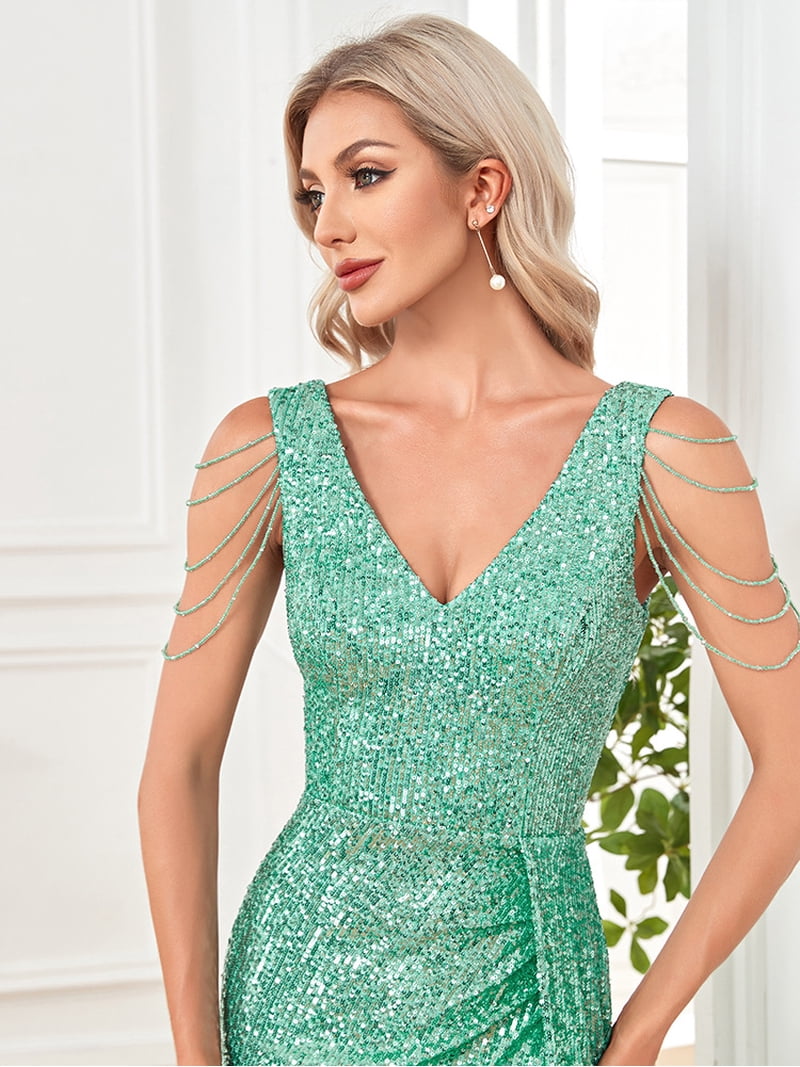 Wedding Dress Wedding Guest Dresses for Women V-Neck Spangled Fishtail Dress Party Bridesmaid Dress European Beads Sleeveless - Walmart.com Wedding Dress Wedding Guest Dresses for Women V-Neck Spangled Fishtail Dress Party Bridesmaid Dress European Beads Sleeveless - Walmart.com