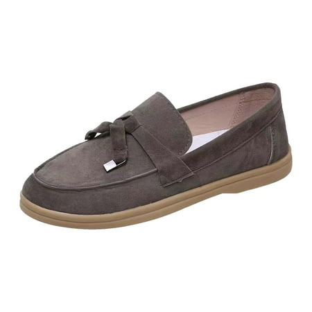

Up to 30% off! Kukoosong Womens Comfort Flats Casual Plus Size Shallow Mouth Peas Shoes Womens Foreign Trade European and American Fashion Casual Shoes for Women Gray 39
