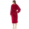 thumbnail image 2 of PAVILIA Women Hooded Plush Soft Robe | Fluffy Warm Fleece Sherpa Shaggy Bathrobe (S/M, Wine Red), 2 of 7