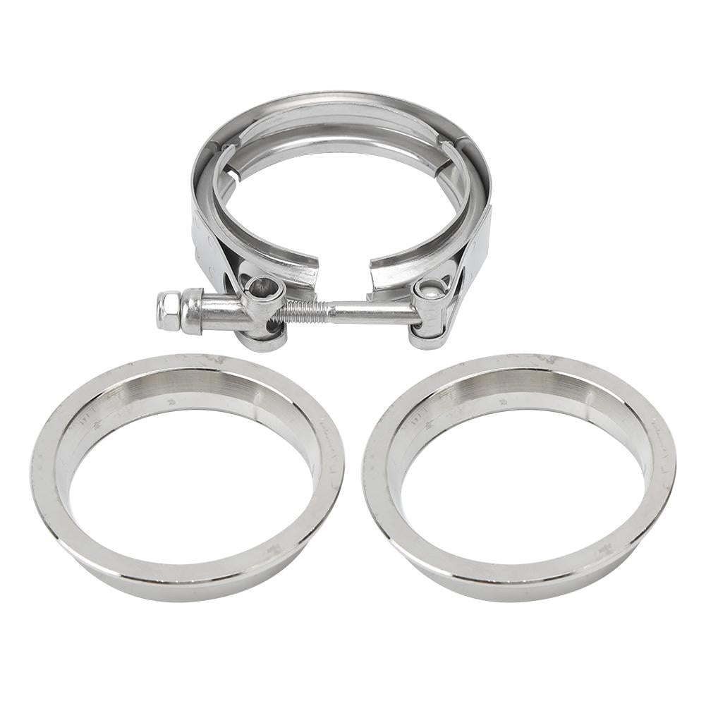 3.0Inch Top10 Racing Stainless Steel V Band Bolt Clamp with 2 pcs Flanges for Turbo Exhaust Clamp Universal