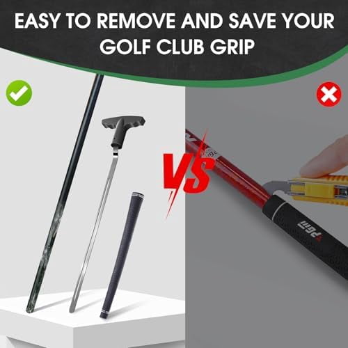 Golf Grip Removal Tool，11" V-Groove Grip Remover Saver for Standard Length Swinging Grips，High-Carbon Steel Golf Club Tool，Golf Grip Kit Golf Tools Golf Grip Tool