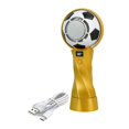 thumbnail image 2 of Ventilador turbo portátil de mano con forma de balón de fútbol para exteriores, viajes y oficina. Oro blanco, 2 of 9