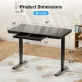 thumbnail image 7 of CHITOOMA Glass Top Electric Standing Desk with Drawer, 48'' x 24'' Electric Height Adjustable Desk with USB Charging Ports, Sit Stand up for Home Office, 7 of 7