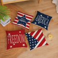 thumbnail image 3 of 4th of July Throw Pillow Covers 18x18 Set of 4 Patriotic Pillow Covers American Flag Day Pillow Covers Memorial Day Independence Day Cushion Covers for Home Outdoor Sofa Couch Decorations (18 inch), 3 of 6