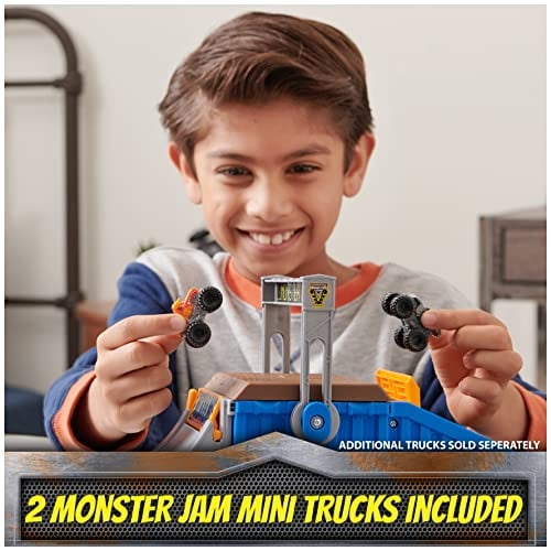 Monster Jam Mini Freestyle Flip Arena y almacenamiento con 2 mini camiones, juguetes para niños Fo Monster Jam Monster Jam