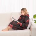 thumbnail image 4 of Red Controllers Games Icons Black Pattern Blanket Hoodies for Kids 6-13YR Oversize Wearable Blanket Hoodies for Boys Girls Teens, 4 of 7