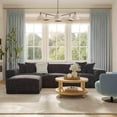 thumbnail image 2 of TOV Furniture Mindy Charcoal Chenille Basketweave Ottoman, 2 of 6