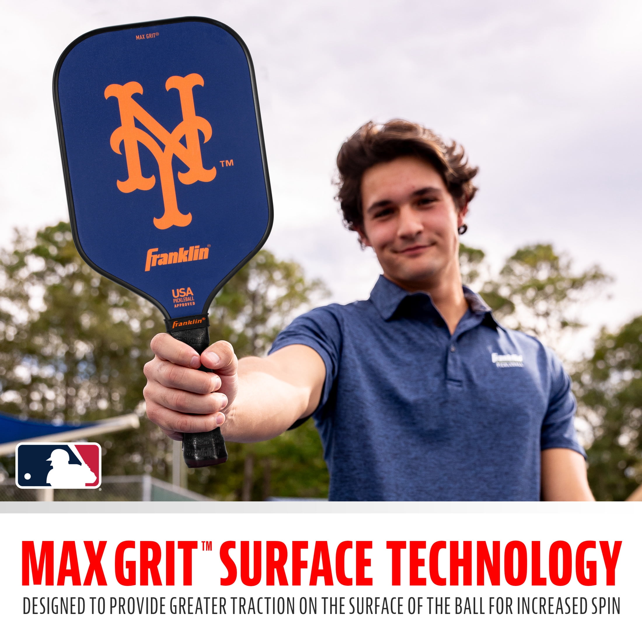 Franklin Sports MLB New York Mets Pickleball Paddle - Official MLB Team Pickleball Paddles - USAP (USAPA) Approved Premium Quality Pickleball Paddles - Authentic Team Logos + Colors
