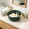 thumbnail image 5 of Laundry Basin,Thickened Large Capacity Deep Basin with Dual Comfort Grip Handles for Kitchen Sink Laundry 5.51x14.17 Inch,Green, 5 of 6