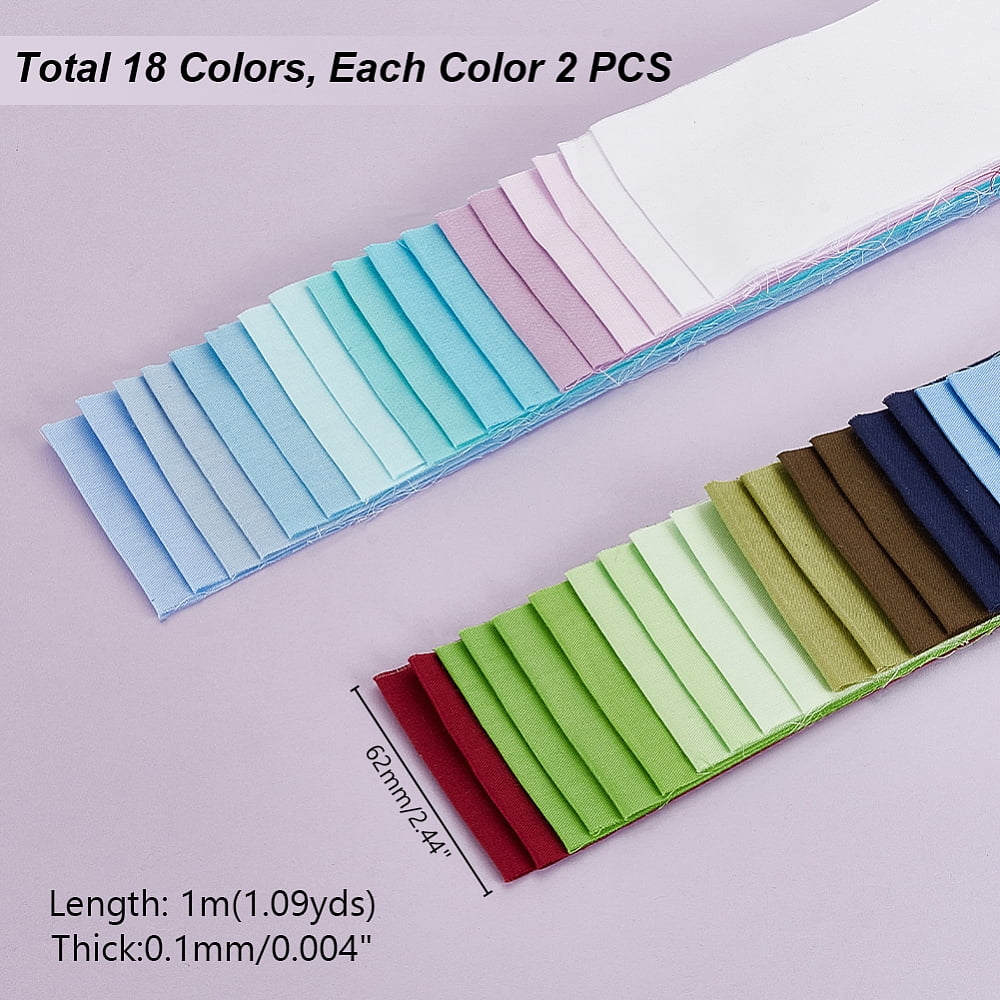36Pcs Jelly Roll Fabric Strips for Quilting 18 Colors Cotton Fabric Patchwork Quilting Strips Jelly Cotton Fabric Patchwork Roll Precut