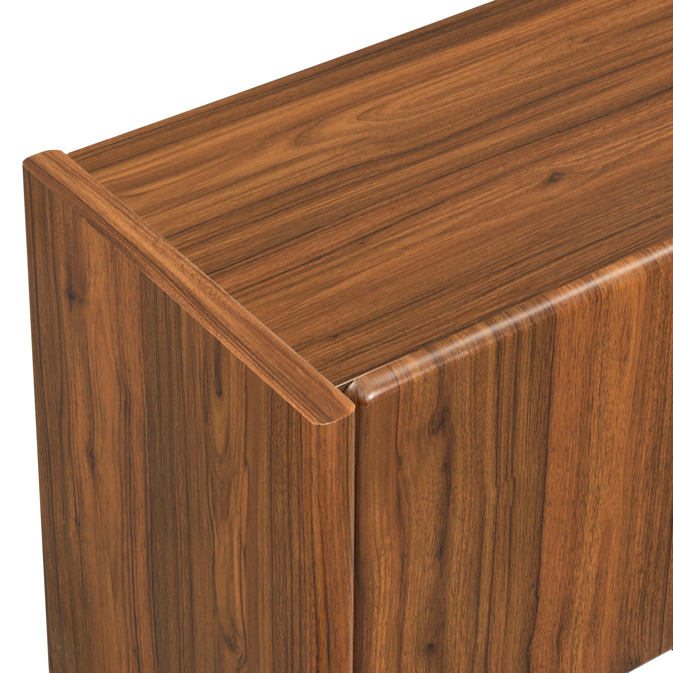 Christopher Knight Home 60" Mid-Century Modern Credenza, 4-Door Arc Curved Sideboard, Walnut
