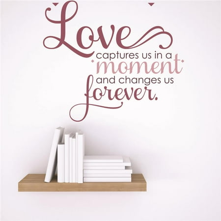 Do It Yourself Wall Decal Sticker Love Captures Us In A Moment And Changes Us Forever. Life Quote 15×15