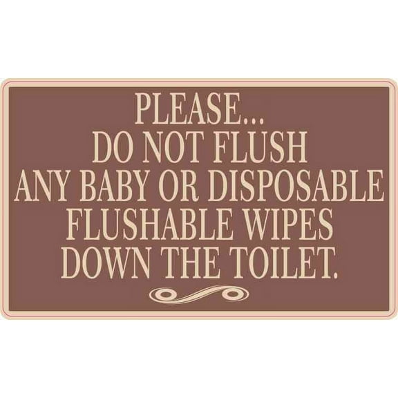 5in x 3in Do Not Flush Wipes Magnet Vinyl Magnetic Restroom Sign Magnets