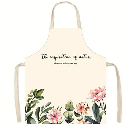 

Fresh Green Leaf Potted Plant Pattern Fabric Hand Wiper Sleeveless Waist Apron Daily Household Cleaning Apron Kitchen Delantal