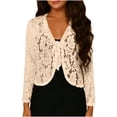 thumbnail image 6 of Women's Lace Crochet Cropped Cardigan - Delicate Stylish Party & Date Night Layering, 6 of 6