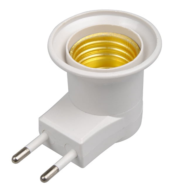 Lamp Base E27 LED Light Male Socket to EU Type Plug Adapter Converter for Bulb Holder with ON/OFF Button
