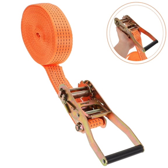 Phenofice Heavy Duty Ratchet Strap with Ratchet Tightener Orange Tie Down Strap for Cargo