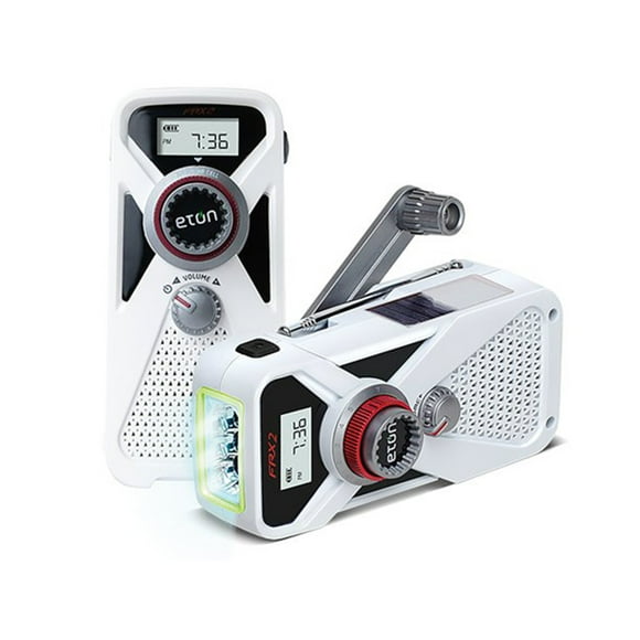 Eton American Red Cross White LED Crank Radio/Flashlight with USB Smartphone Charger, Crank & Get Bright Lights When Experience Blackouts, Diamond Ash (New Open Box)