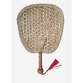 thumbnail image 1 of Abanico tejido a mano, abanico de paja de trigo de verano, abanico grande de hojas de espadaña, abanico antiguo de verano con manivela, repelente de mosquitos para bebés, abanico envolvente de colores, 1 of 5