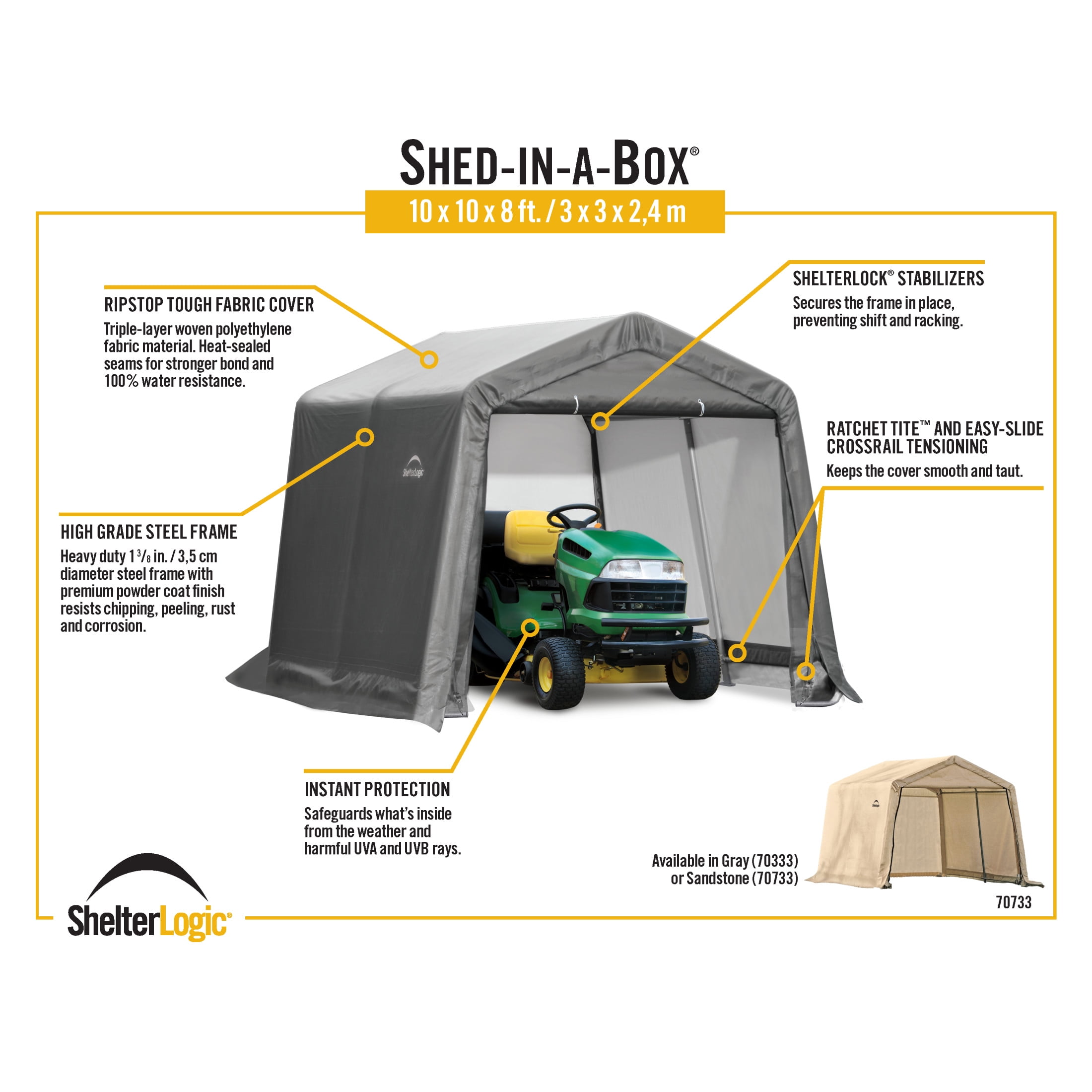 ShelterLogic Shed-in-a-Box 10 x 10 x 8 ft Grey Shed-in-a-Box