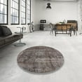 thumbnail image 4 of Ahgly Company Machine Washable Indoor Square Industrial Modern Coffee Brown Area Rugs, 5' Square, 4 of 7