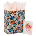 thumbnail image 1 of Hallmark Bolsa de regalo grande para el día de la madre, 13.0 in, con papel de seda y tarjeta de cumpleaños (flores modernas, rosa, salvia, azul, negro, amarillo) para mamá, hija, hermana, novia, tía,, 1 of 1