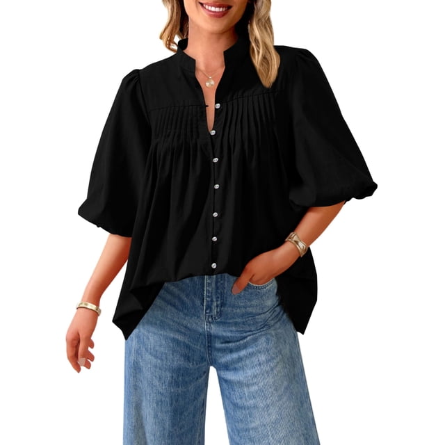 Remera PRETTYGARDEN 2025 Verano Holgada Negra M