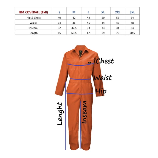 Natural Uniforms Combinaison à Manches Longues pour Hommes avec Fermeture Éclair