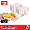 thumbnail image 2 of Small Paper Food Boats (100 Pack) 1 Lb Disposable Red & White Checkered Paper Food Trays, Eco Friendly Paper Food Trays, Serving Boats for Concession Food & Condiments, Paper Nacho Trays 4.25" x 2", 2 of 7