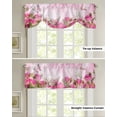 thumbnail image 4 of Flowers Butterfly Rose Window Curtain Kitchen Cabinet Coffee Tie-Up Valance Curtain Rod Pocket Short Curtain, 4 of 6