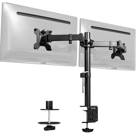 VIVO Black Dual Monitor Desk Mount Adjustable Stand  Fits Screens up to 30