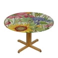 thumbnail image 3 of ONETECH Toprint Floral Flower Sunflower Round Table cover Summer Poppy Table Cloths Cover Mat Washable Polyester Spill Proof Table Covers, 3 of 7