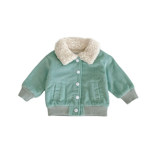 Lenpel Baby Boys Girls' Winter Coat Newborn Infant Button down Lapel Fleece Lined Jacket Fall Thick Warm Outwear