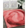 thumbnail image 2 of Ahgly Company Indoor Round Patterned Ferrari Red Area Rugs, 7' Round, 2 of 6