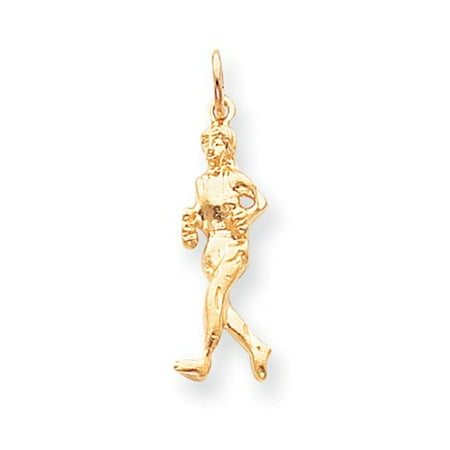 10k Yellow Gold Solid Runner Pendant