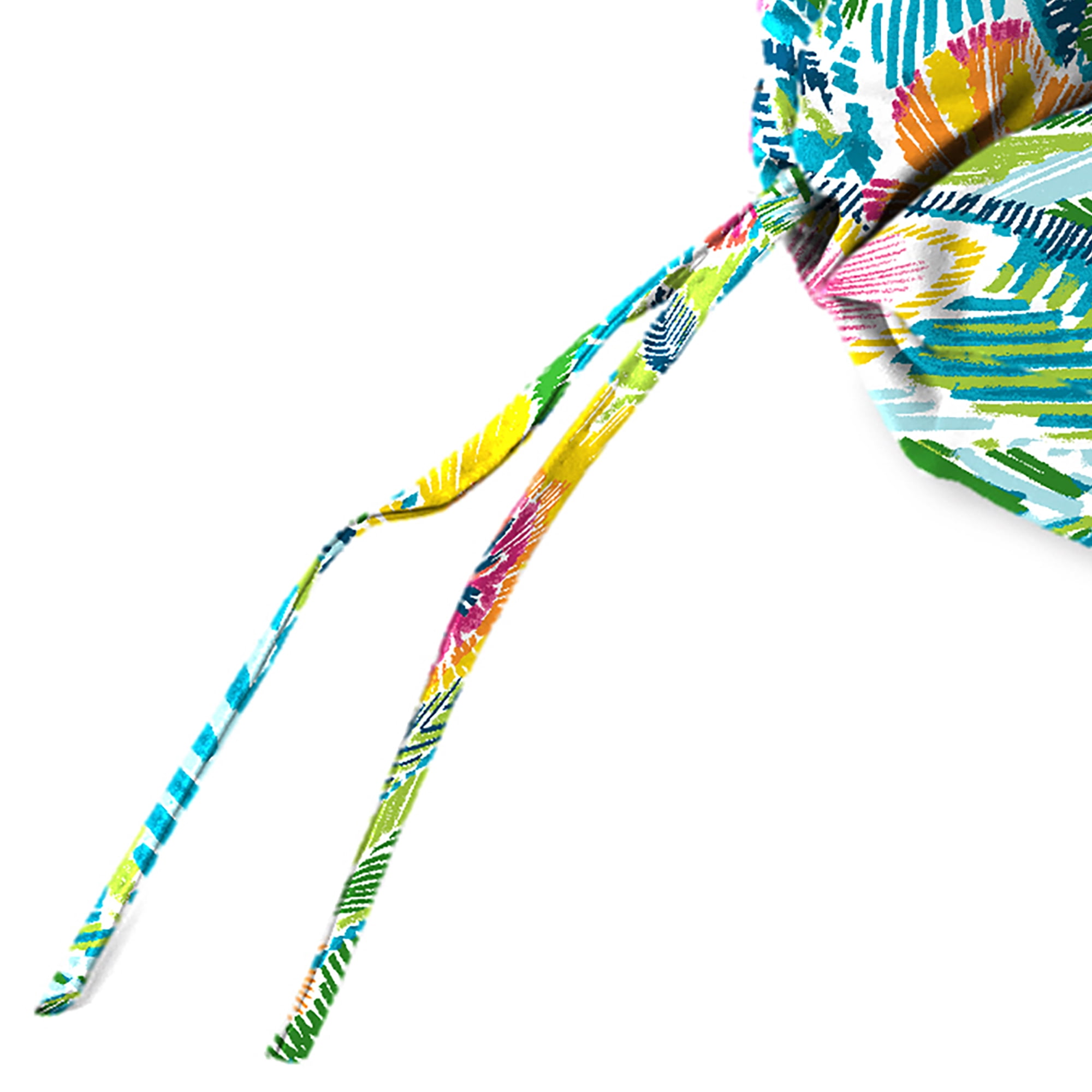 Jordan Manufacturing 45" x 22" Pensacola Multicolor Floral Rectangular Outdoor Chair Cushion with Ties and Hanger Loop